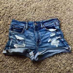 American Eagle size 8 blue hi-rise shortie short